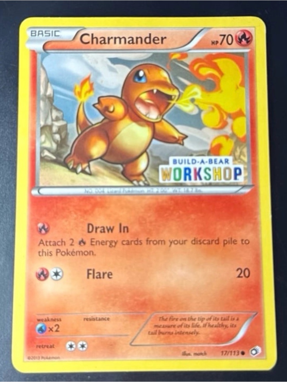 Charmander 17/113 common build-a-bear workshop Stamped promo art non-HoloFoil